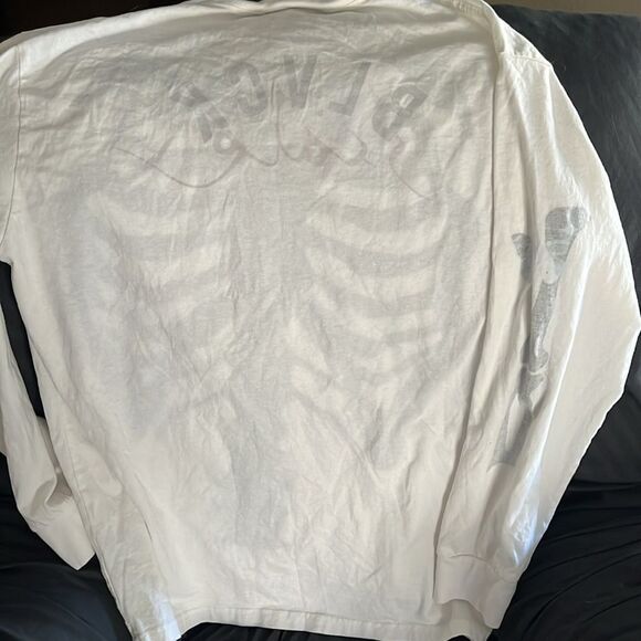 Blvck Scvle White Skeleton Graphic Reversible Design Casual Pullover Long Sleeve - Picture 7 of 12